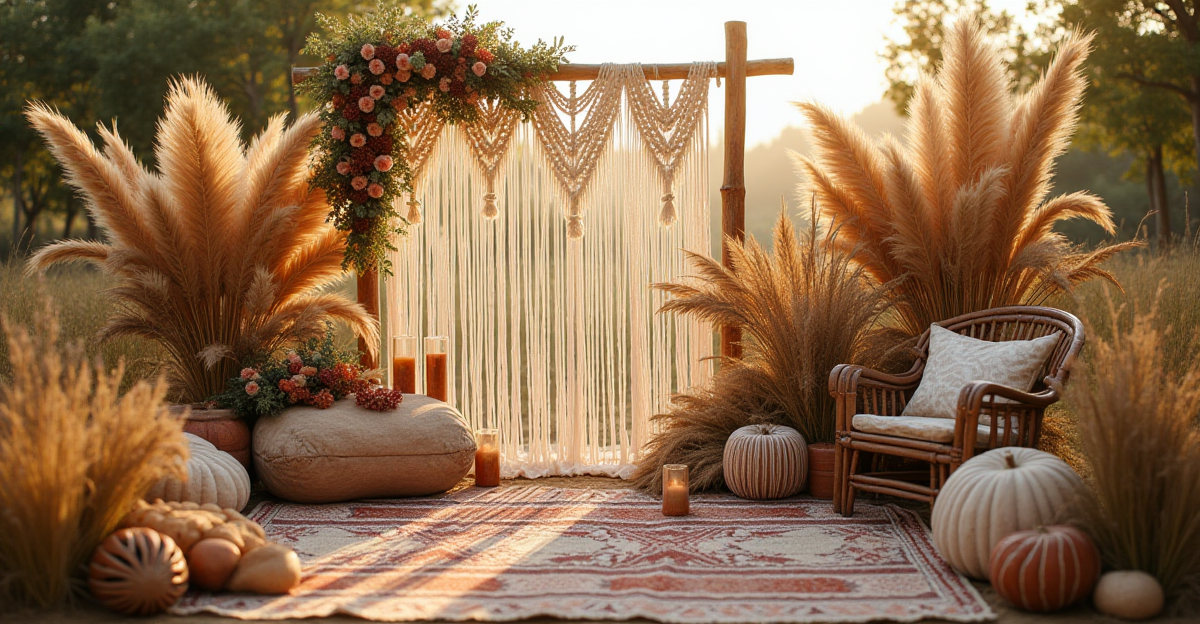 Coiffure mariage bohème : tresses, ondulations et couronnes de fleurs