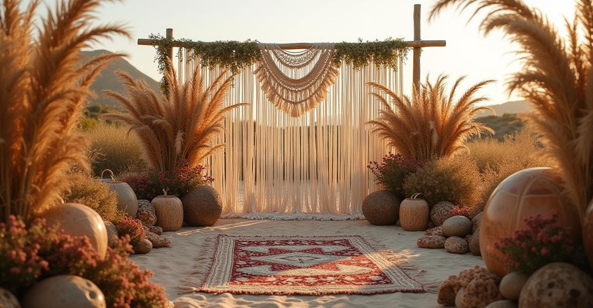 Fleurs mariage bohème : bouquet, centres de table et arche 2026