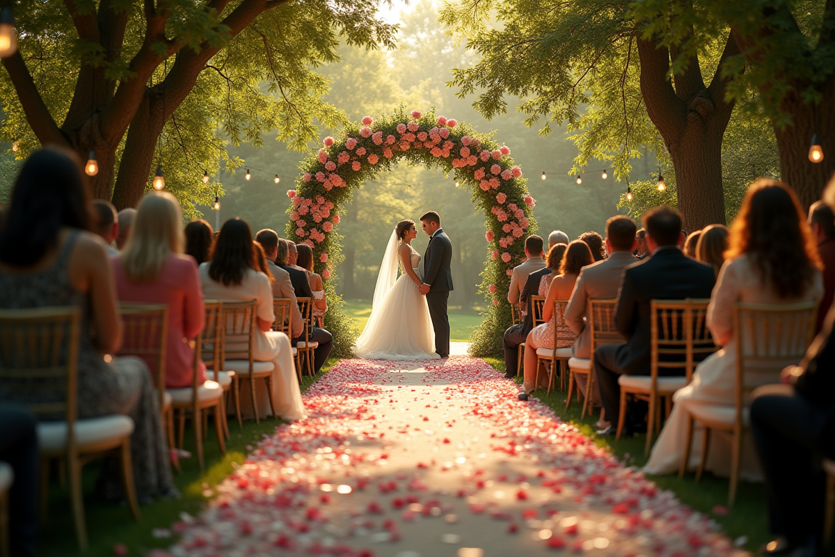 Mariage dans un jardin anglais : romantisme et élégance