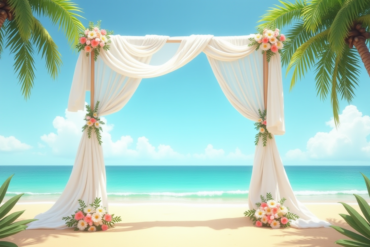 Mariage plage coucher de soleil