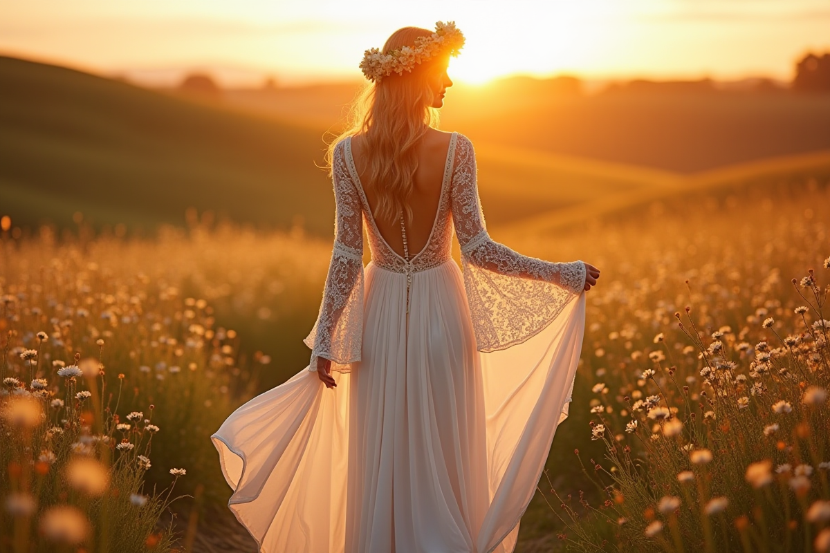 Robe de mariée bohème été : légèreté et fraîcheur