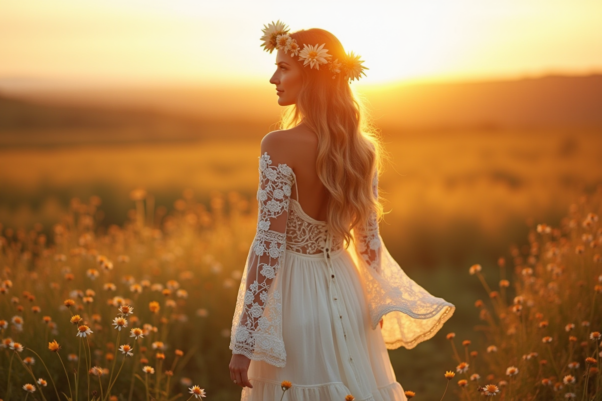 Robe de mariée bohème hiver : guide pour un mariage boho hivernal