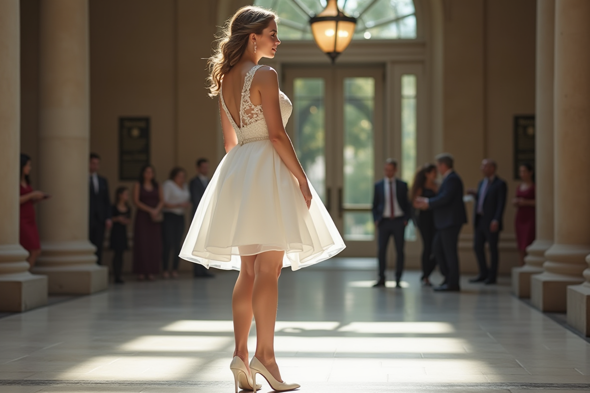 Robe de mariée courte pour la mairie : guide complet 2026