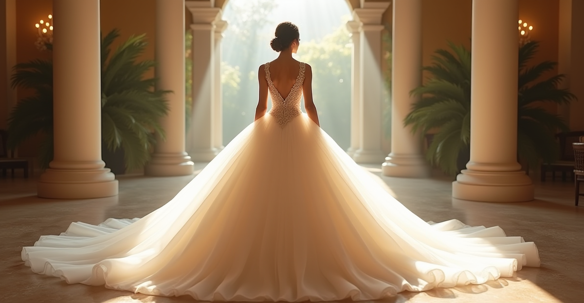 Tissus robe de mariée princesse : satin, tulle, organza et dentelle en 2026