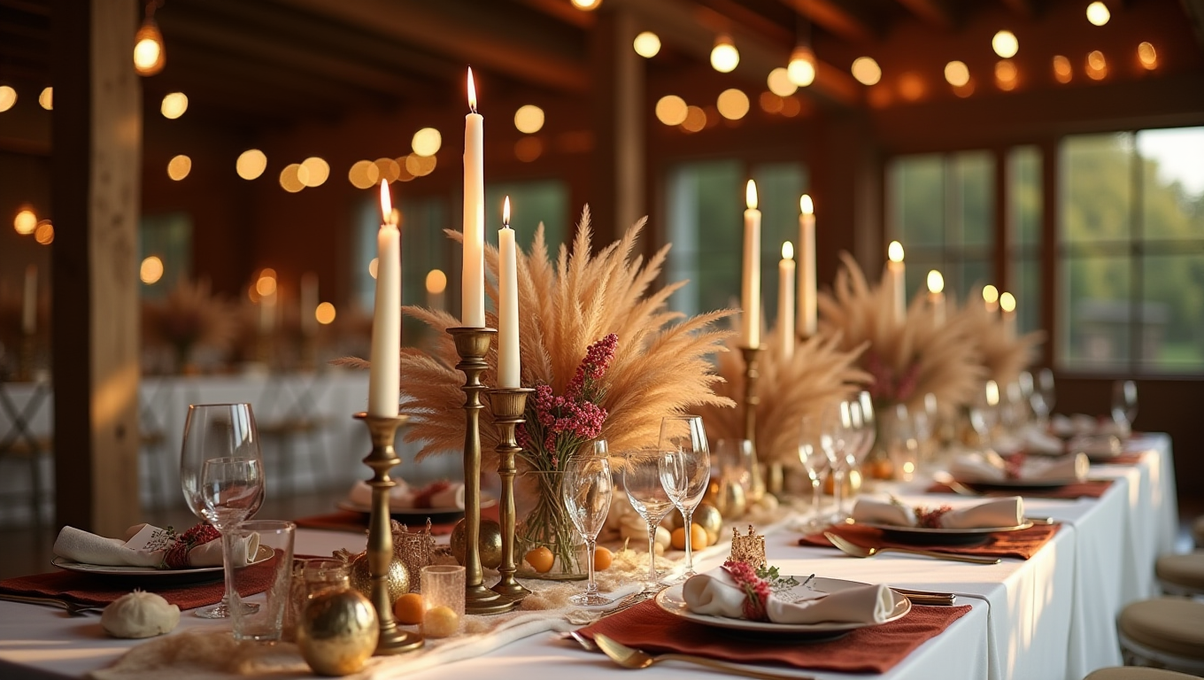 Décoration de table romantique pour un mariage
